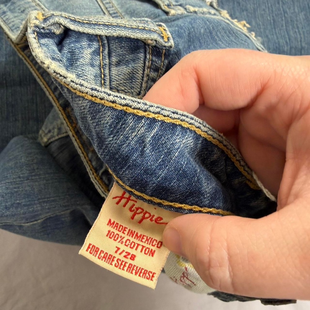 Deadstock NWT Vintage y2k Hippie low rise flared jeans - Picture 5 of 7